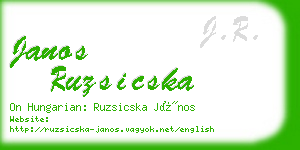 janos ruzsicska business card